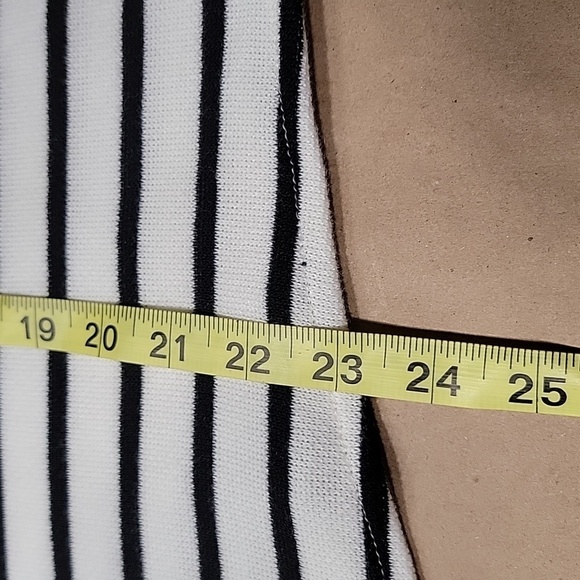 Zara Size L Soft Striped Sweater, Asymmetrical Hem, Split Cowl Neck Collar, NWOT - Picture 10 of 13